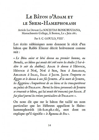 [RL] Le Bâton d'Adam et le Shem-Hamephorash