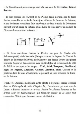 Traité sur l'Art de faire les Talismans des Planètes